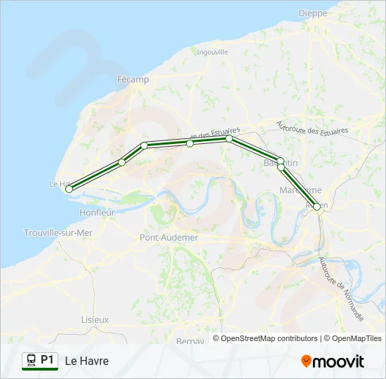 P1 Train Line Map