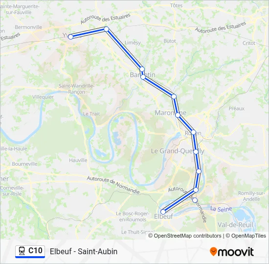 Plan de la ligne C10 de train