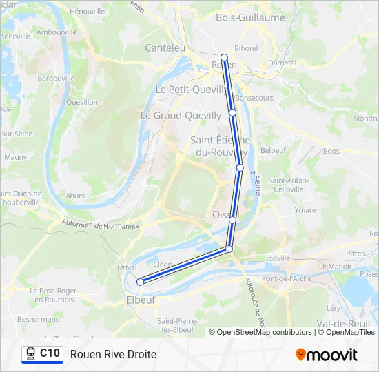Plan de la ligne C10 de train