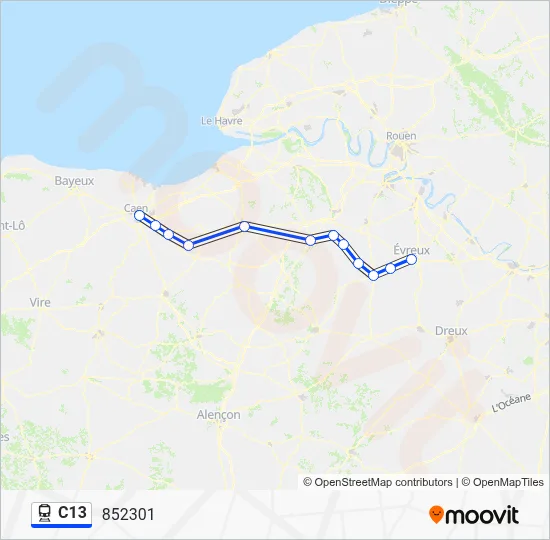 C13 Train Line Map