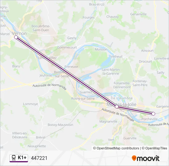 K1+ Train Line Map