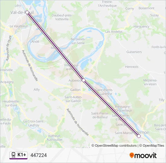 K1+ Train Line Map