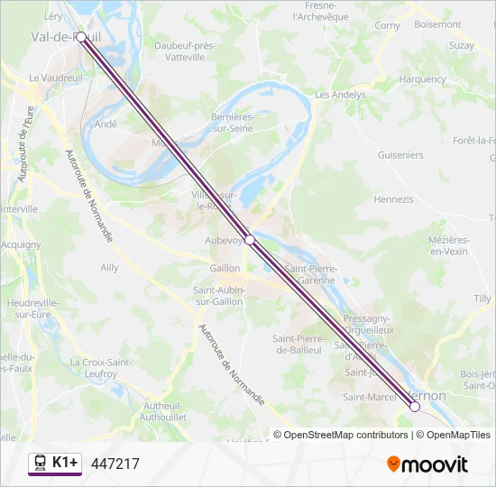 K1+ Train Line Map