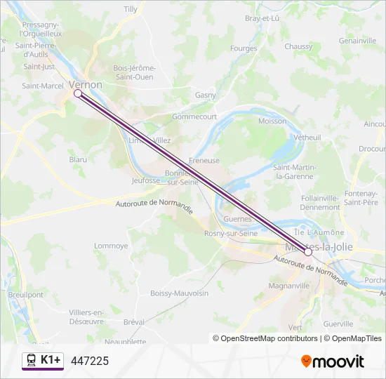 K1+ Train Line Map