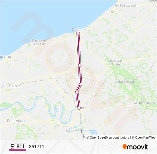 K11 Train Line Map