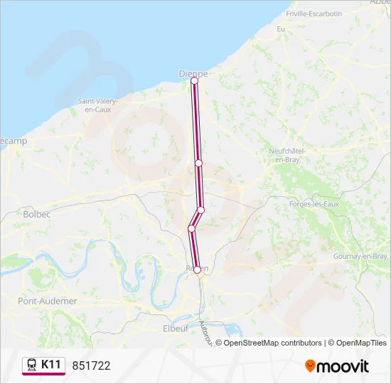 K11 Train Line Map