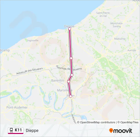 K11 Train Line Map