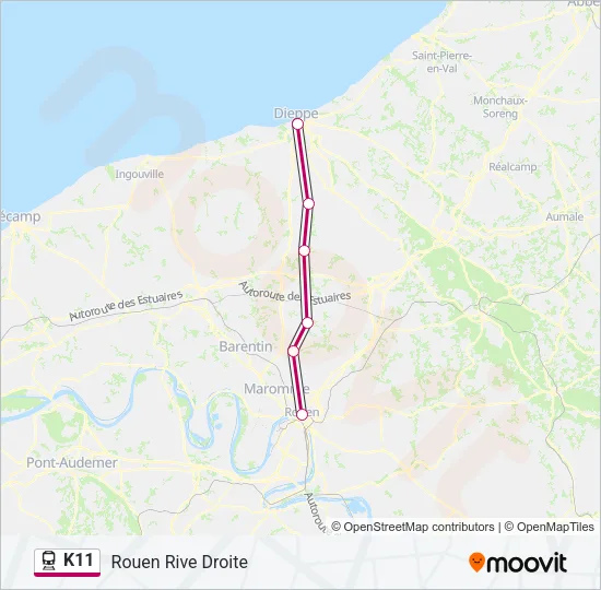 K11 Train Line Map