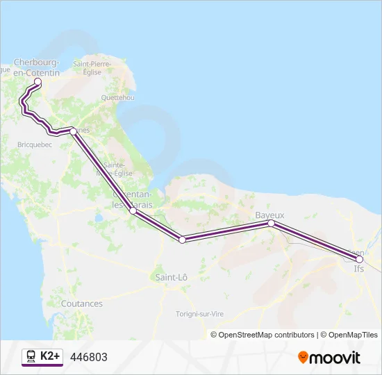 K2+ Train Line Map