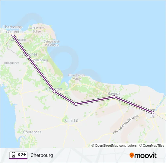 K2+ Train Line Map