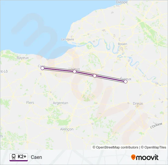 K2+ Train Line Map