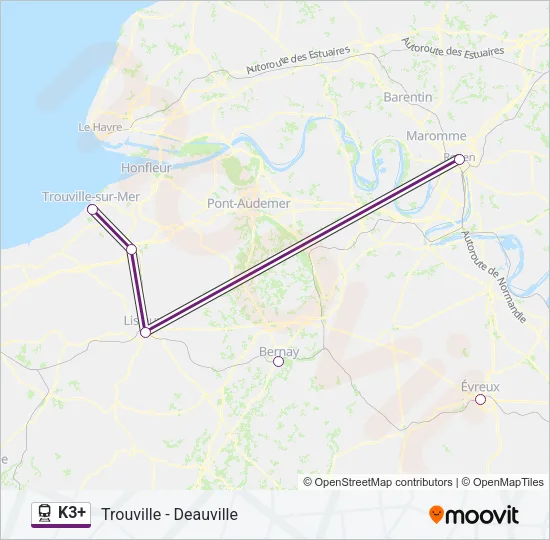 K3+ Train Line Map