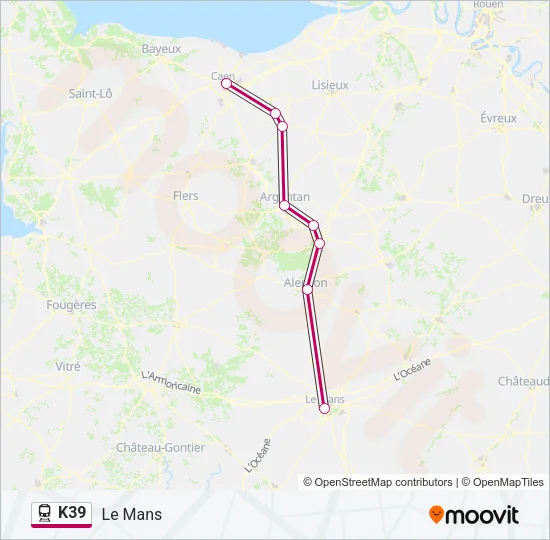 K39 Train Line Map