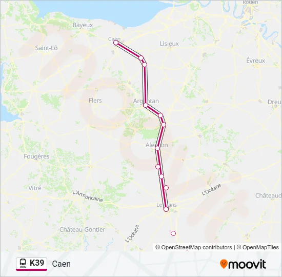 K39 Train Line Map