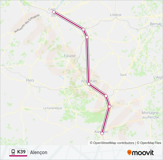 K39 Train Line Map