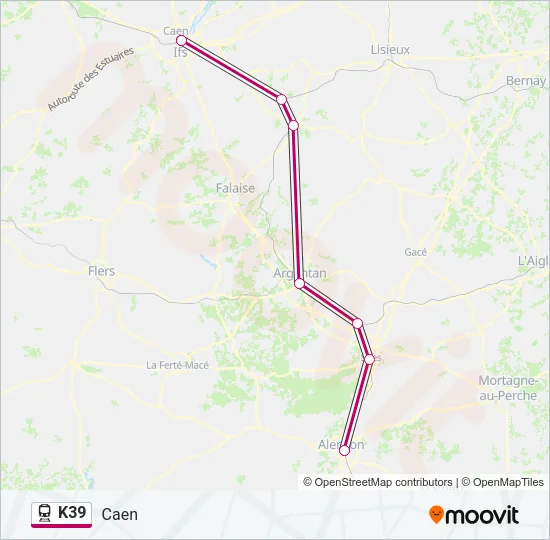 K39 Train Line Map