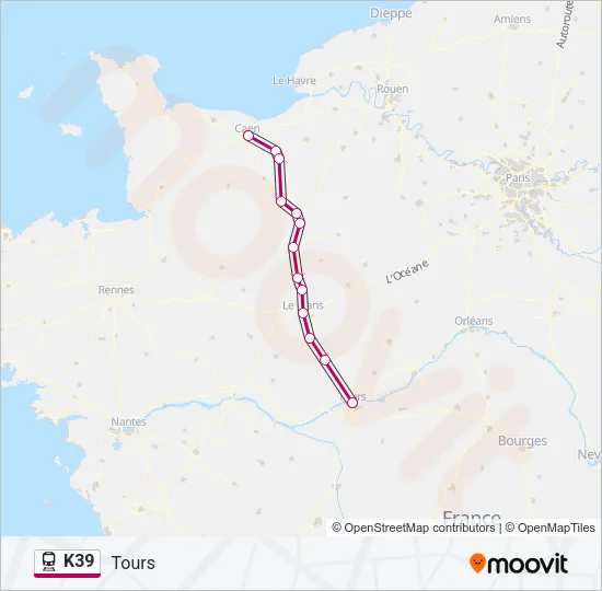 K39 Train Line Map