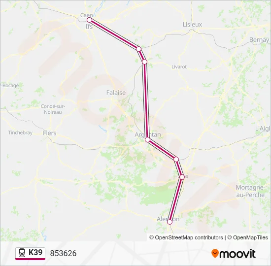 K39 Train Line Map