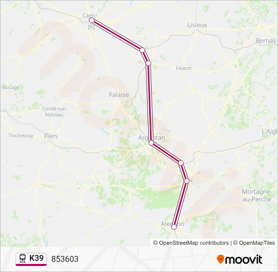 K39 Train Line Map