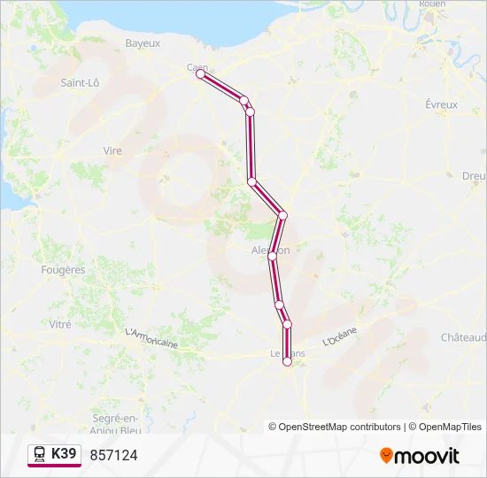K39 Train Line Map