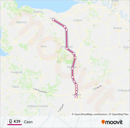 K39 Train Line Map