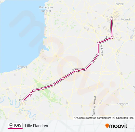 K45 Train Line Map