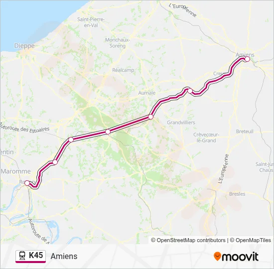 K45 Train Line Map