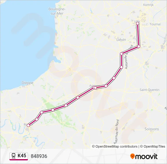 K45 Train Line Map