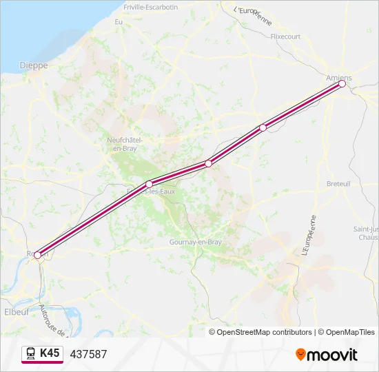 K45 Train Line Map