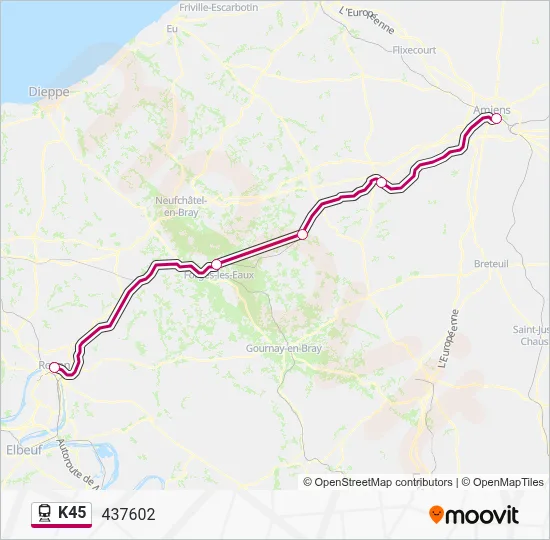 K45 Train Line Map