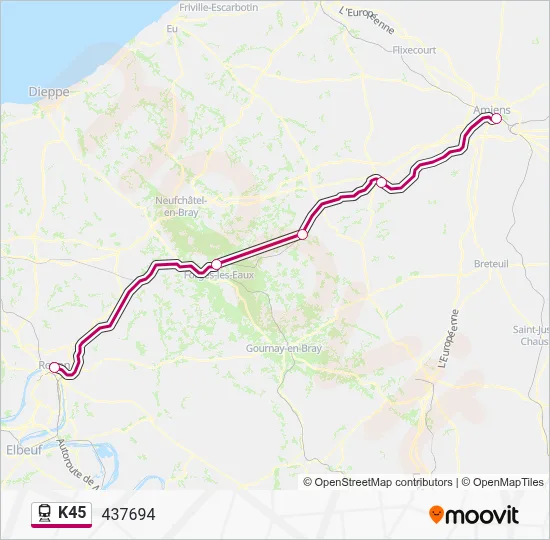 K45 Train Line Map