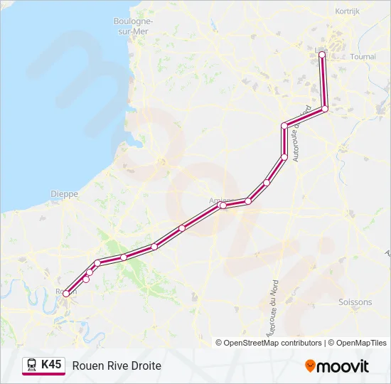 K45 Train Line Map
