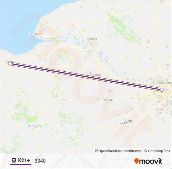 K21+ Train Line Map