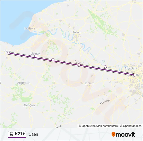 K21+ Train Line Map