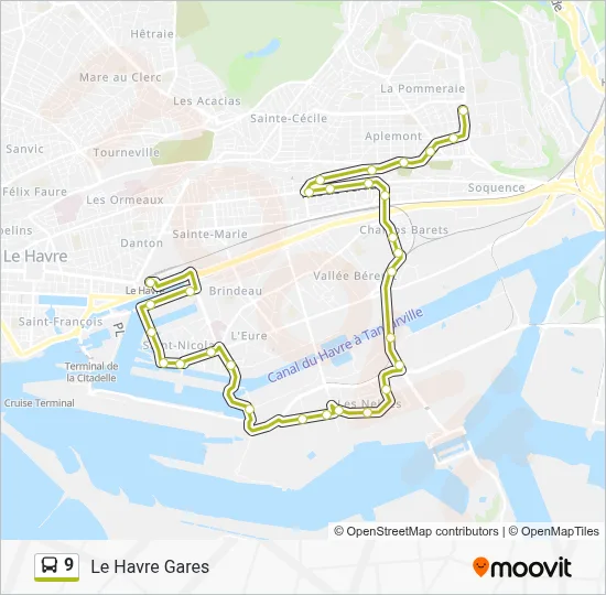 9 Bus Line Map