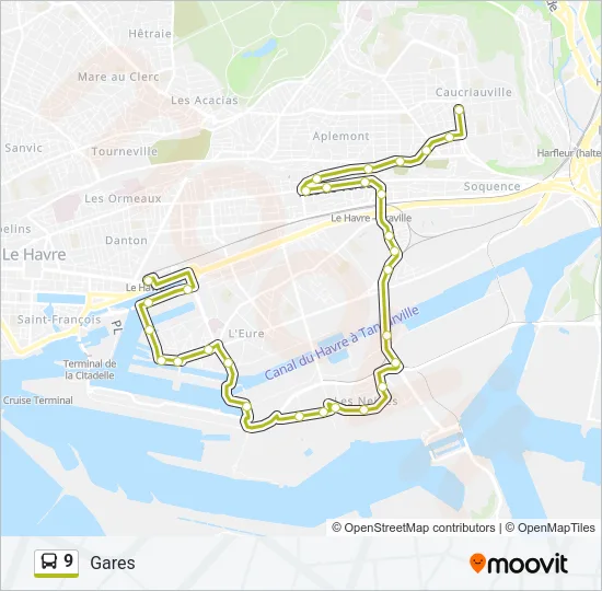 9 Bus Line Map