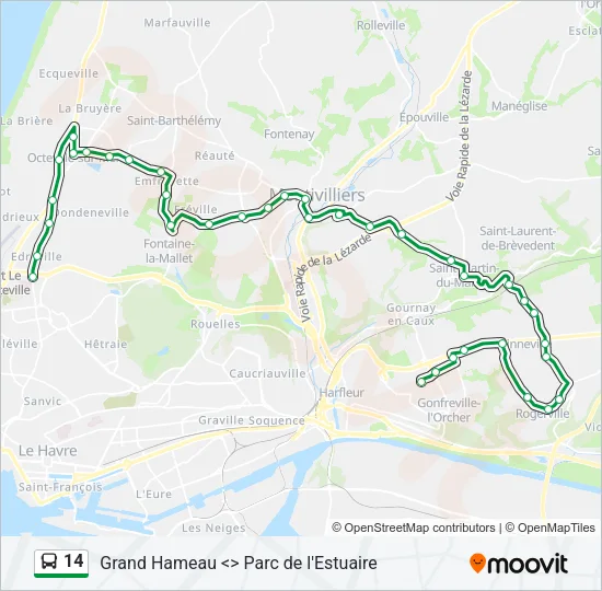 14 Bus Line Map