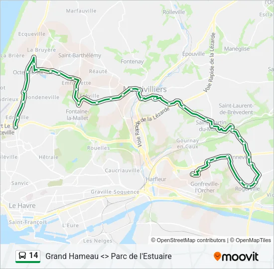 14 Bus Line Map