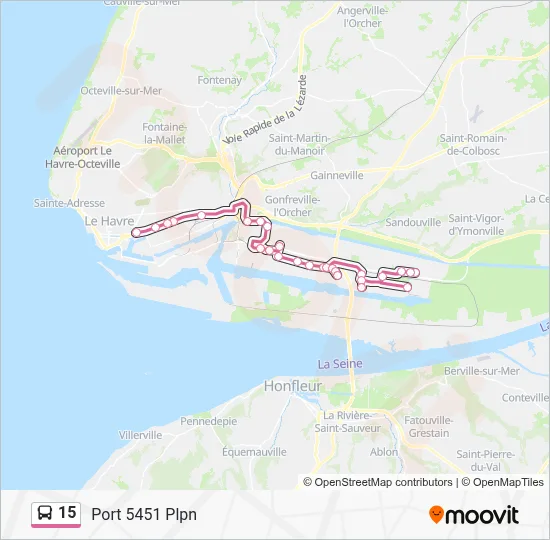 Plan de la ligne 15 de bus