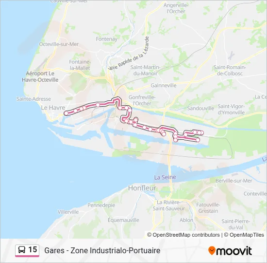 Plan de la ligne 15 de bus