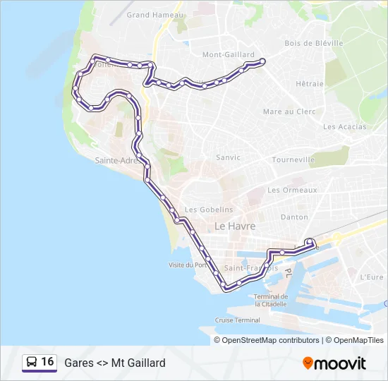 16 Bus Line Map