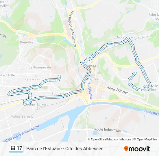 17 Bus Line Map