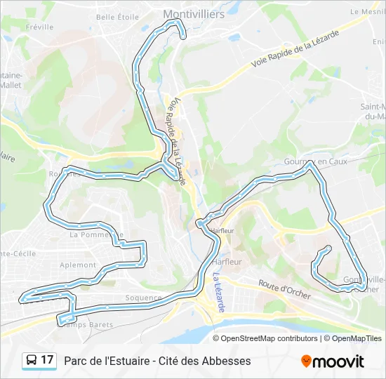 17 Bus Line Map
