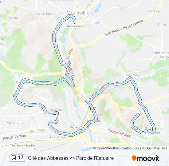 17 Bus Line Map