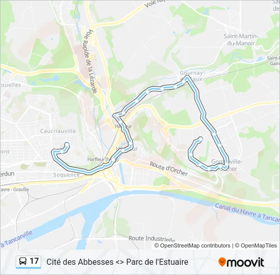 17 Bus Line Map