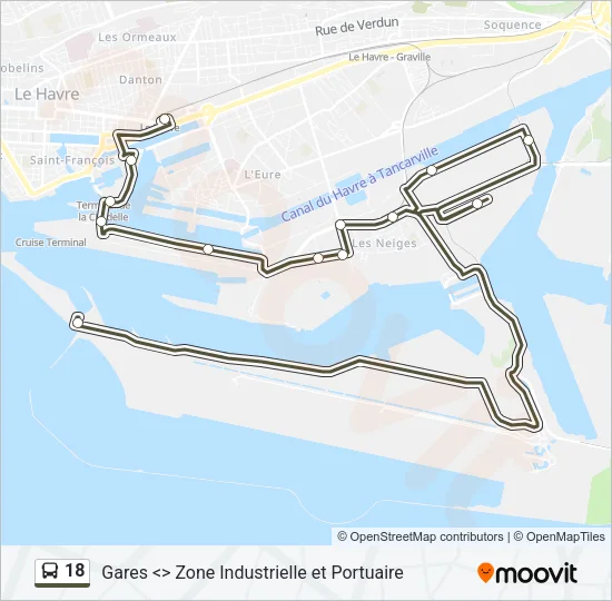 18 Bus Line Map