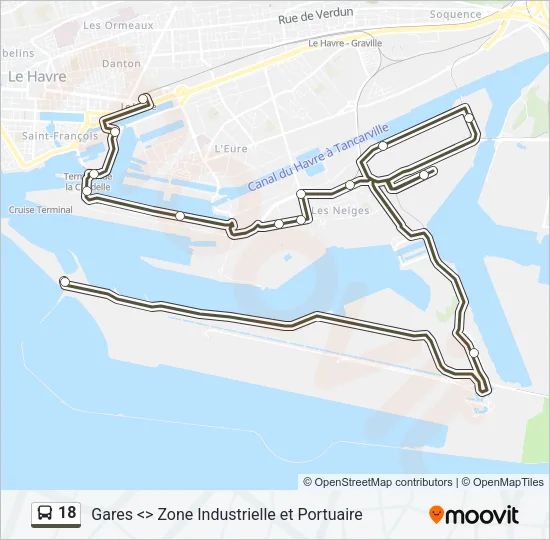18 Bus Line Map