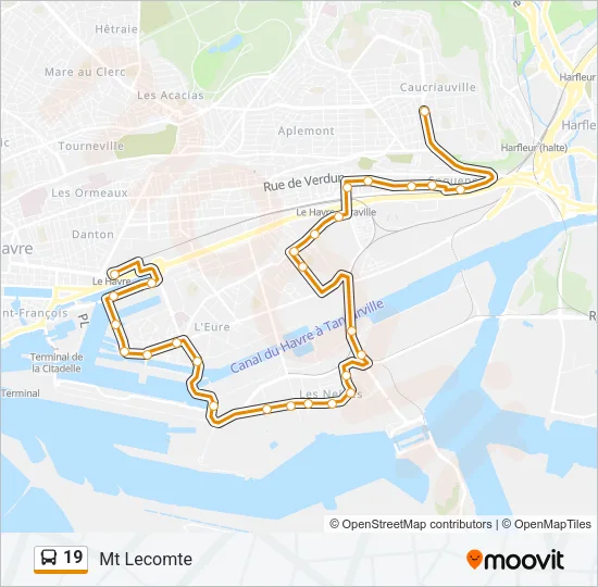 19 Bus Line Map