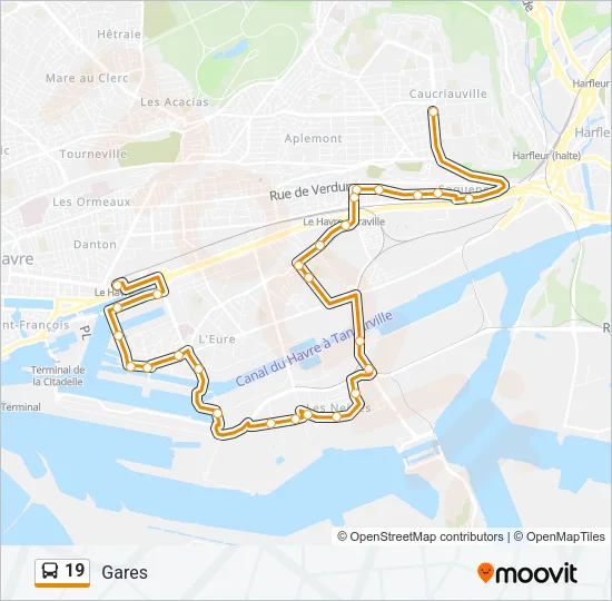 19 Bus Line Map