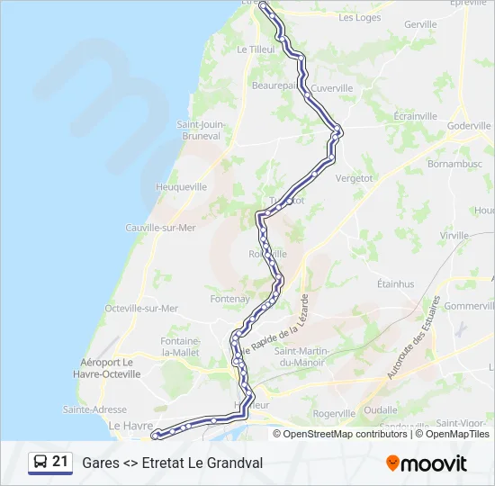 21 Bus Line Map